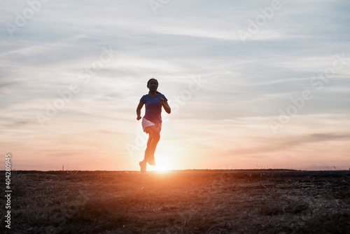 Young woman with runner on the street be running for exercise.