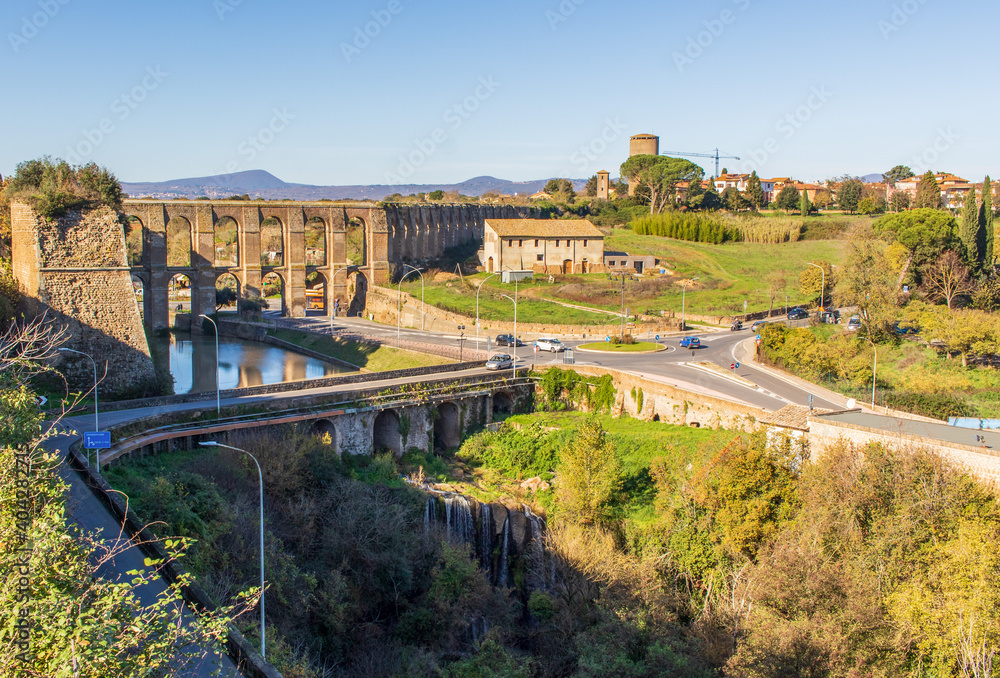 Nepi, Italy - known for its mineral springs, sold and bottled under the Acqua di Nepi brand throughout Italy, Nepi is a wonderful village 50 km North of Rome. Here in particular the famous aqueduct