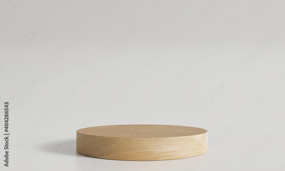 Wooden product display podium on white background. 3D rendering Wooden product display podium on white background. 3D rendering