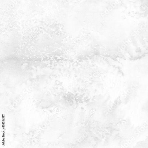 White ink and watercolor texture on white paper background. Paint leaks and decalcomania effects. Hand-painted gouache abstract image. Mess on the canvas.