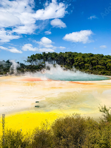 geothermal valley lakes colourful
