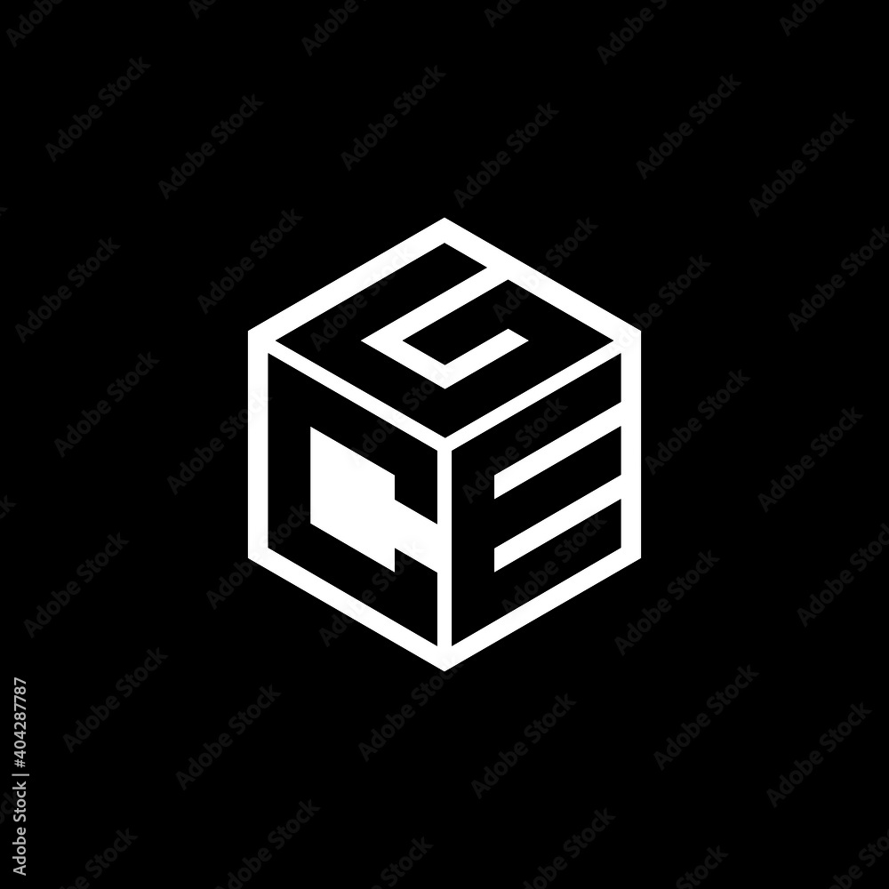 CEG letter logo design with black background in illustrator, cube logo, vector logo, modern alphabet font overlap style. calligraphy designs for logo, Poster, Invitation, etc.	 - obrazy, fototapety, plakaty 