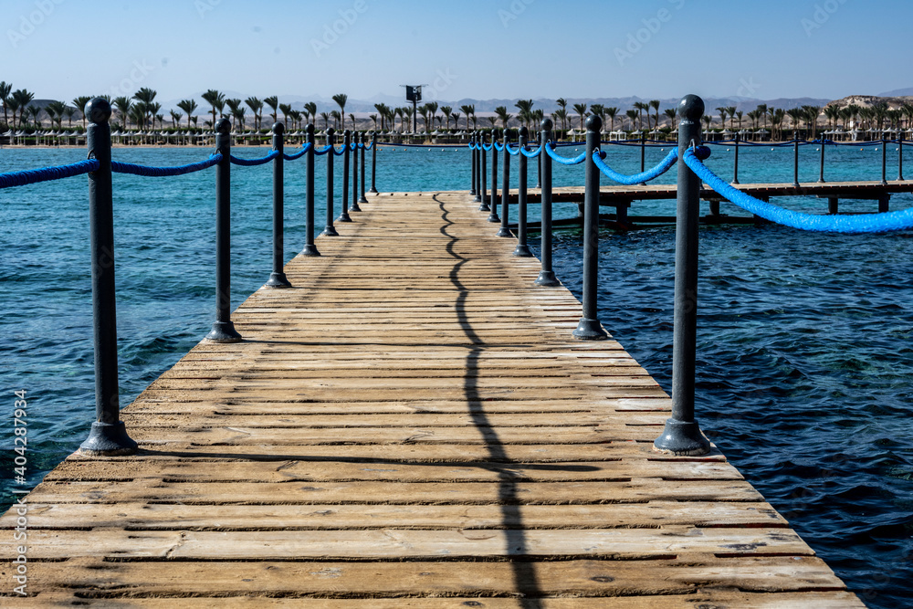 Fototapeta premium diving pier in the bay in summer on a sunny day