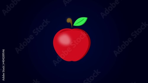 Cute Fruit coming with bounce animation - apple, banana, watermelon with cute cartoon motion.