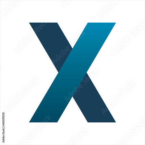 blue letter font x logo design