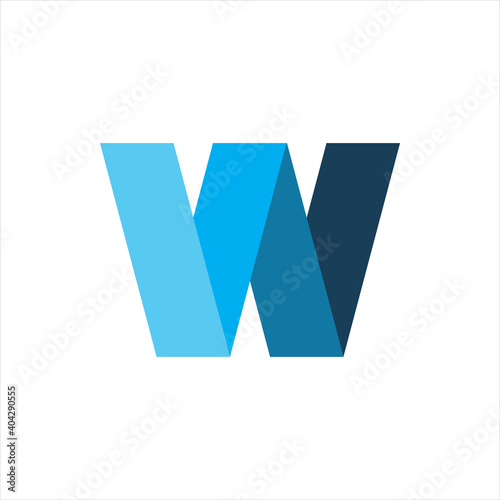 blue letter w logo design