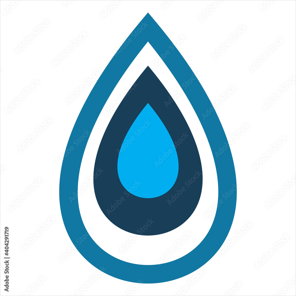 water drop blue line logo design water drop blue line logo design