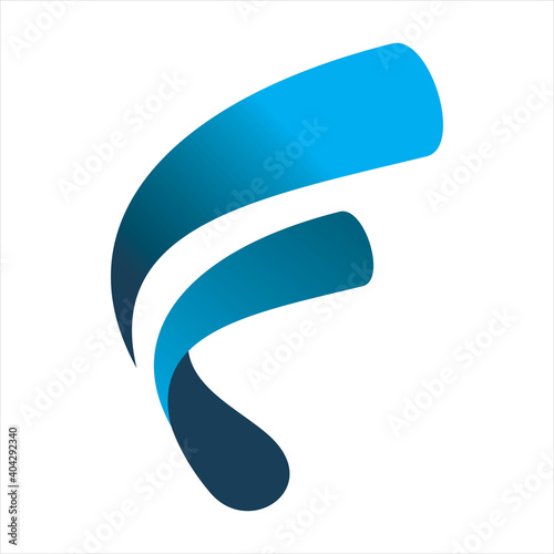 blue letter f logo design