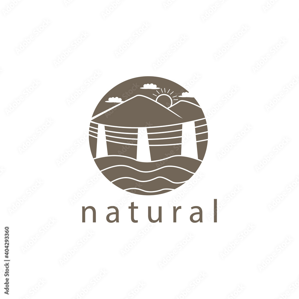 logo outline nature illustration mountains and rivers design vector template ornament logo outline nature illustration mountains and rivers design vector template ornament