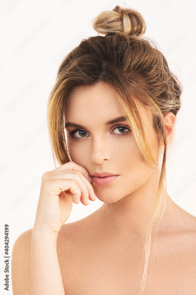 Young and pretty woman with a natural makeup Young and pretty woman with a natural makeup