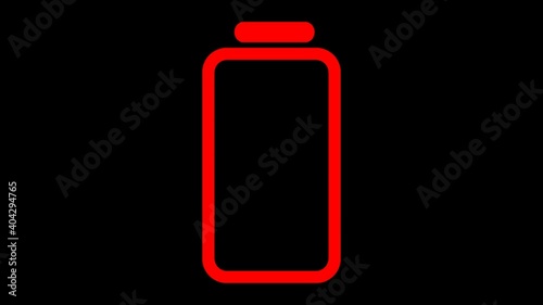 No Sound Footage Battery Charging Level Indicator at black background
