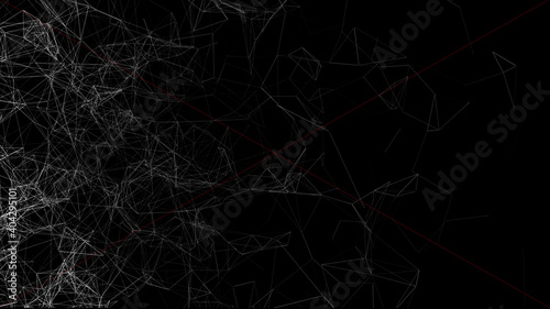 Background with connecting dots and lines. Big data visualization. 3d rendering. © VIKTOR