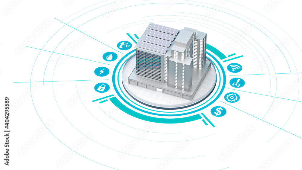 Obraz premium modern smart house with infographics
