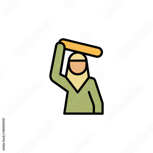 refugee woman migration outline icon. element of migration illustration icon. signs, symbols can be used for web, logo, mobile app, UI, UX