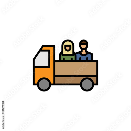 truck migration outline icon. element of migration illustration icon. signs, symbols can be used for web, logo, mobile app, UI, UX