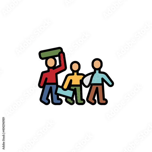 refugee migration outline icon. element of migration illustration icon. signs, symbols can be used for web, logo, mobile app, UI, UX