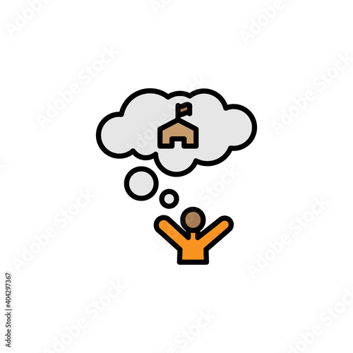 dream help migration outline icon. element of migration illustration icon. signs, symbols can be used for web, logo, mobile app, UI, UX