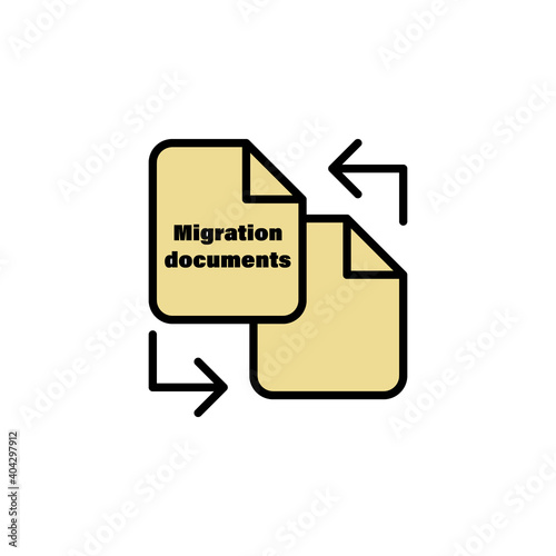 file migration document outline icon. element of migration illustration icon. signs, symbols can be used for web, logo, mobile app, UI, UX