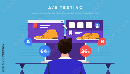 Vector illustrations design concept AB Testing. System Method Modern graphic, Web Banners, Suitable for Diagrams, Infographics. Vector illustrate.