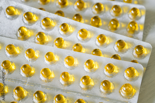 Vitamin D, Several packages of a dietary supplement supporting immunity photo
