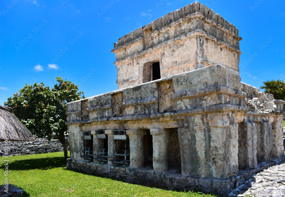Well-preserved Maya ruin on the grounds of Tulum