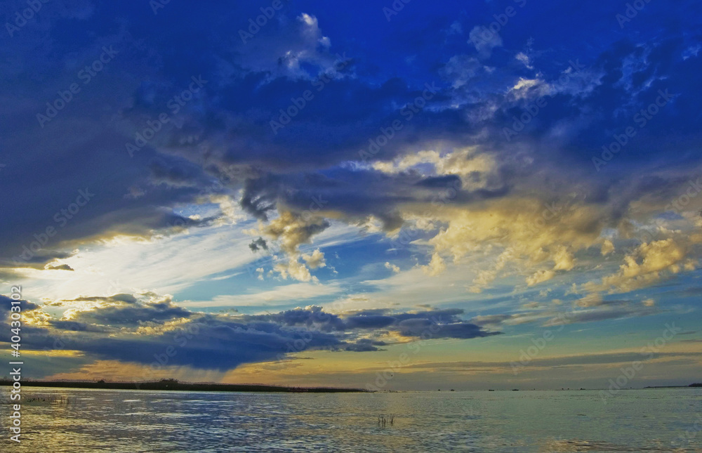beautiful clouds over Lake Ladoga Novaya Ladoga Krinitsa