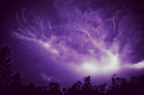 huge lightning during a thunderstorm storm rain thunder hurricane night sky in lightning
