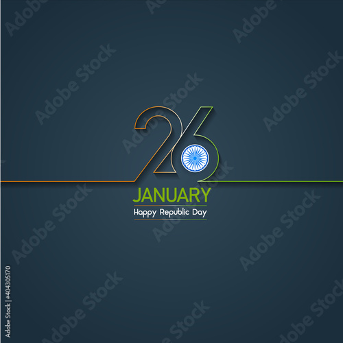 26 January Indian Republic day concept Vector Illustration. photo