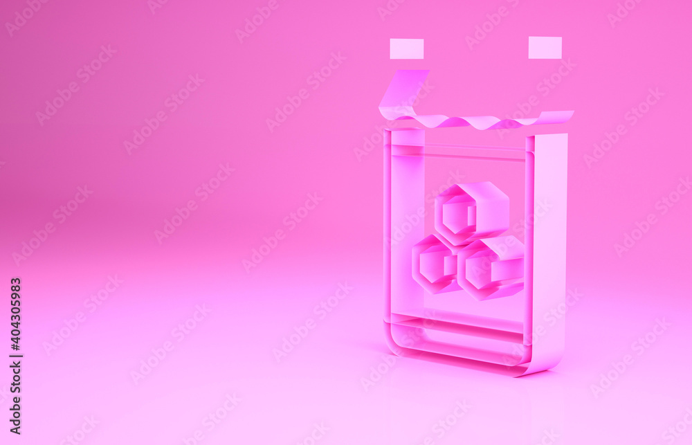 Pink Jar of honey icon isolated on pink background. Food bank. Sweet natural food symbol. Minimalism concept. 3d illustration 3D render. Pink Jar of honey icon isolated on pink background. Food bank. Sweet natural food symbol. Minimalism concept. 3d illustration 3D render.