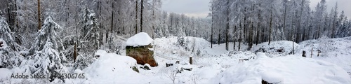 winter impressions around the harrow tower at the velmerstot near silver river valley photo