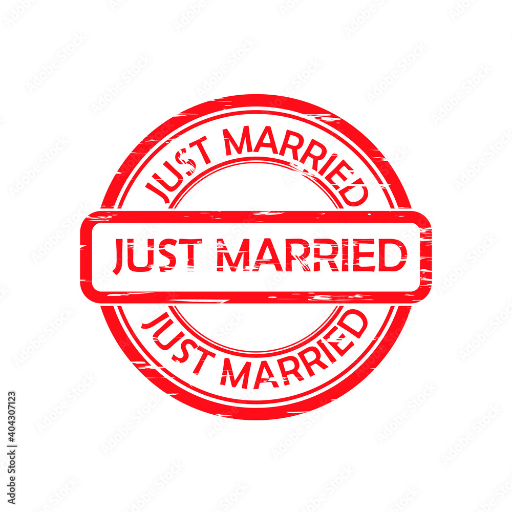 Just married stamp vector isolated on white background