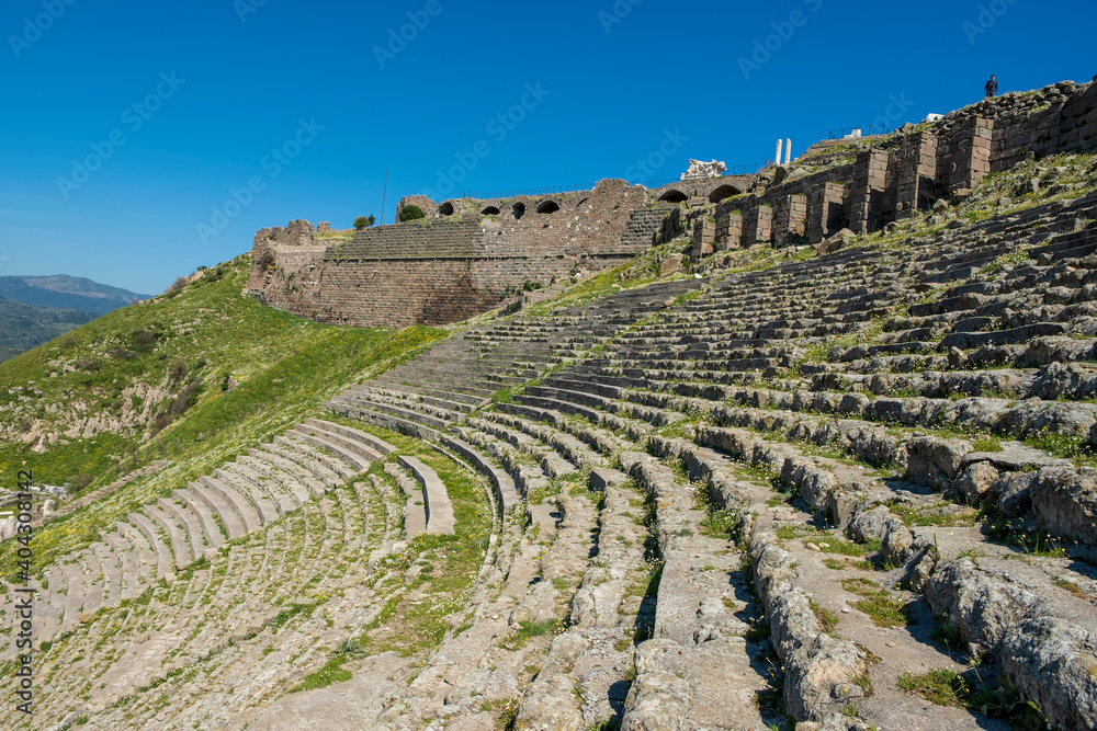 Amphitheater ,Pergamon , Phergamon , Bergama Historicel City from İzmir,Turkey