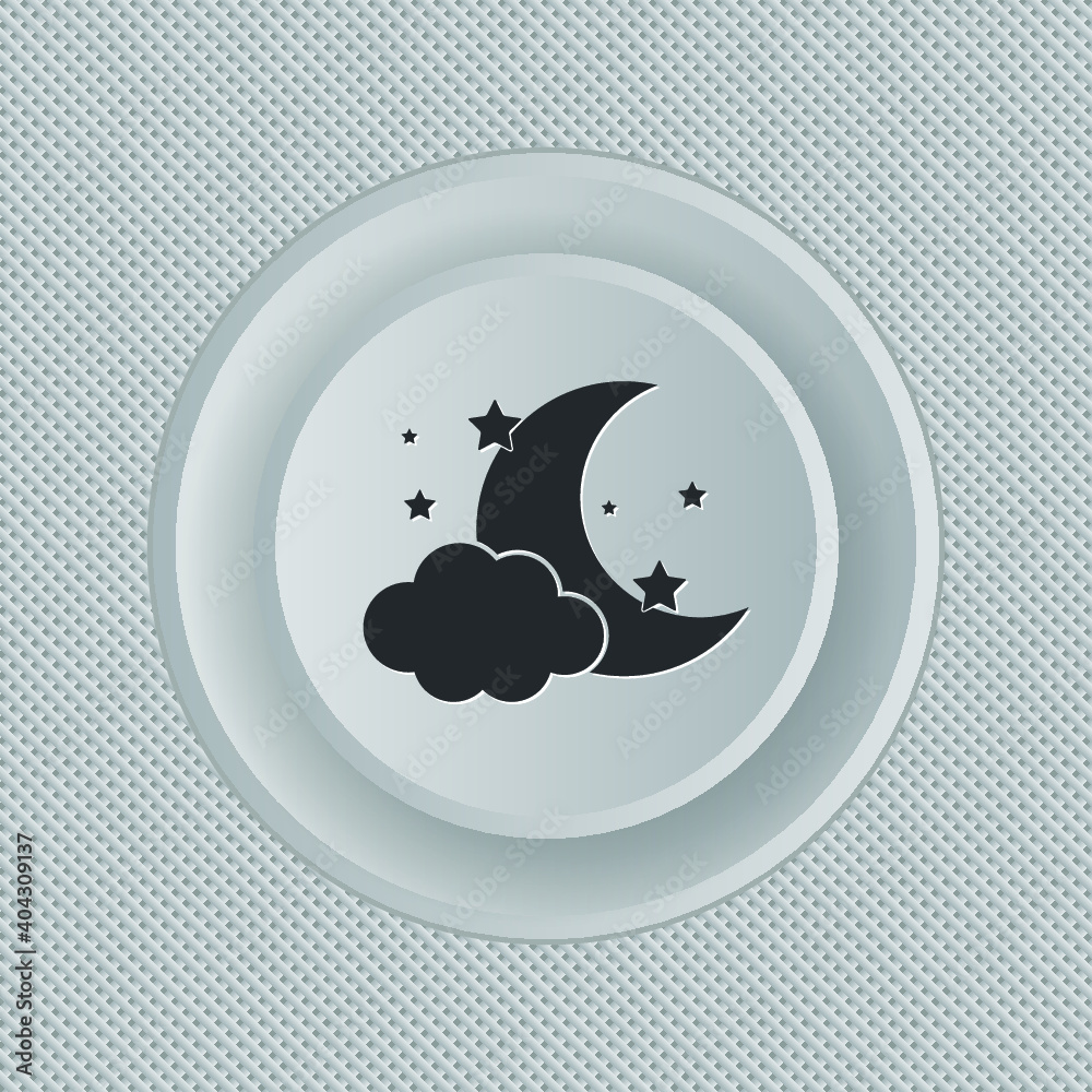 Moon set flat sign. Single flat icon on white background. Vector illustration Moon set flat sign. Single flat icon on white background. Vector illustration