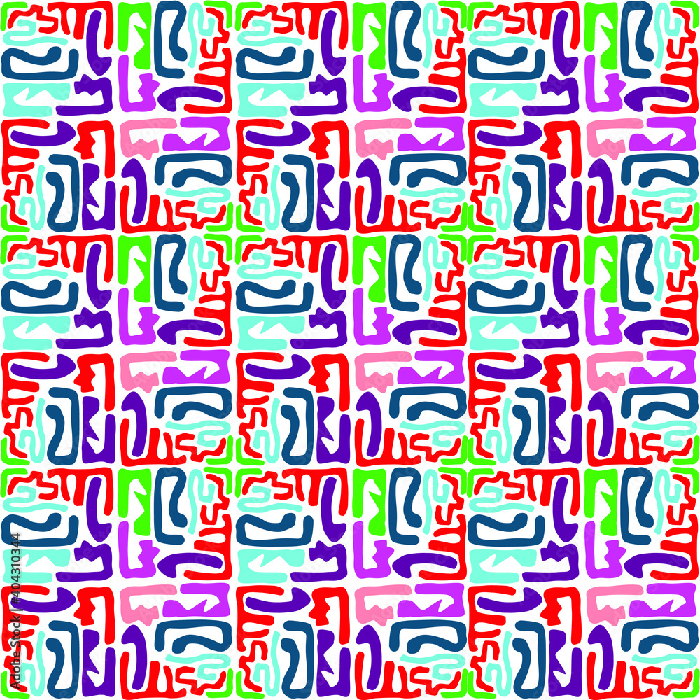 Seamless pattern of chaotic irregular shapes