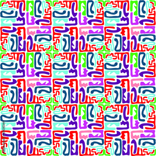 Seamless pattern of chaotic irregular shapes