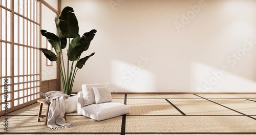 3D rendering  Japanese style room interior design orinal.. photo