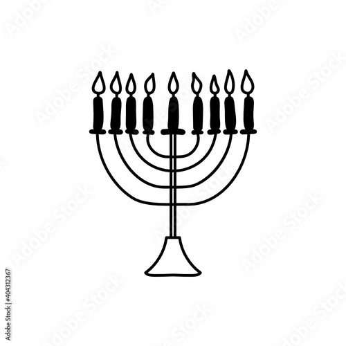 menorah with candles