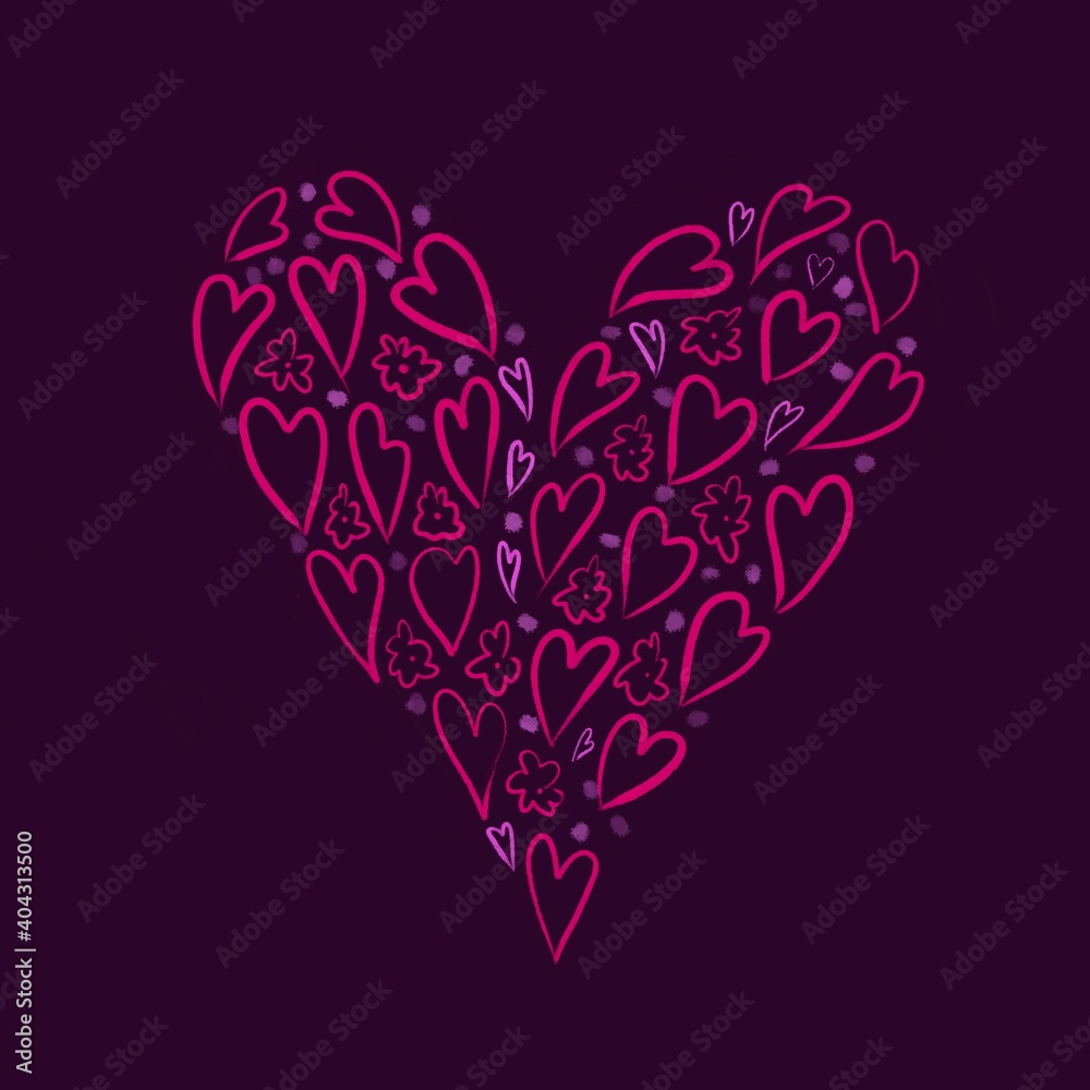 Hand-drawn heart. Elements for valentine's day. Heart for lovers. Can be used for any purpose.