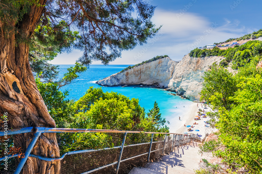 Lefkada, Greece. Porto Katsiki beach, Ionian islands.