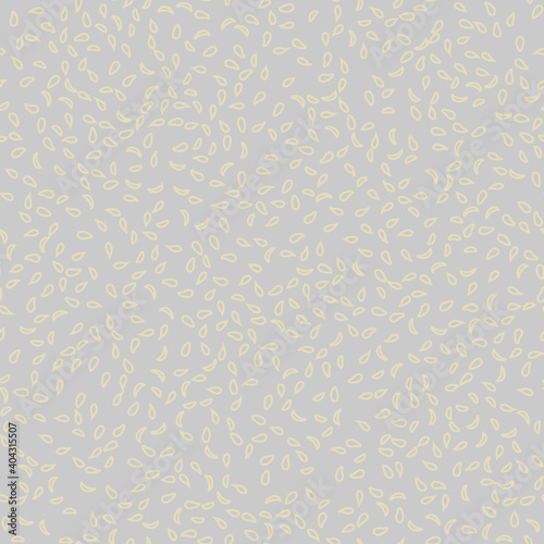 Gray and yellow floral leaves background. Abstract stylized leaves. Pale color seamless pattern. Leaf vector illustration. 60s-style pastel gray-yellow leaves.