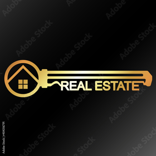 Real estate golden key symbol for real estate business