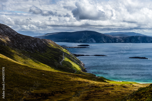 View from the mountain on Achill Island, County Mayo on the west coast of the Republic of Ireland  