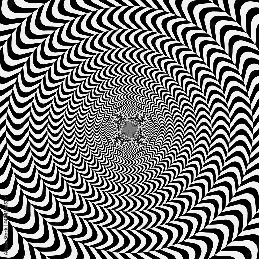 Geometric Optical Illusion White And Black Circle Psychedelic Pattern 