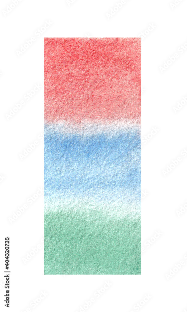 Fototapeta premium Abstract single watercolor block hand drawn isolated on white background.