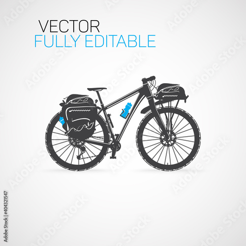 Mountain trail bike with accessories.