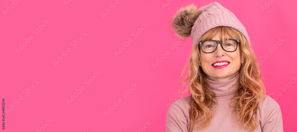 portrait of adult or senior blonde woman isolated on background portrait of adult or senior blonde woman isolated on background