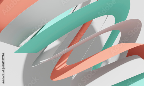 Fototapeta Naklejka Na Ścianę i Meble -  Abstract geometric background with colorful 3d spirals
