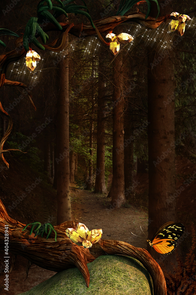 Fotografie Magic entrance to the deep forest