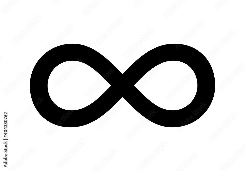 Símbolo de infinito de color negro.