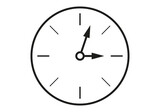 Icono negro de un reloj en fondo blanco.